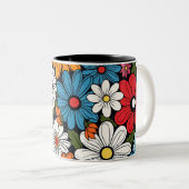 デイジー花柄 ツートーンマグカップ (正面右)