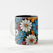 デイジー花柄 ツートーンマグカップ (正面左)
