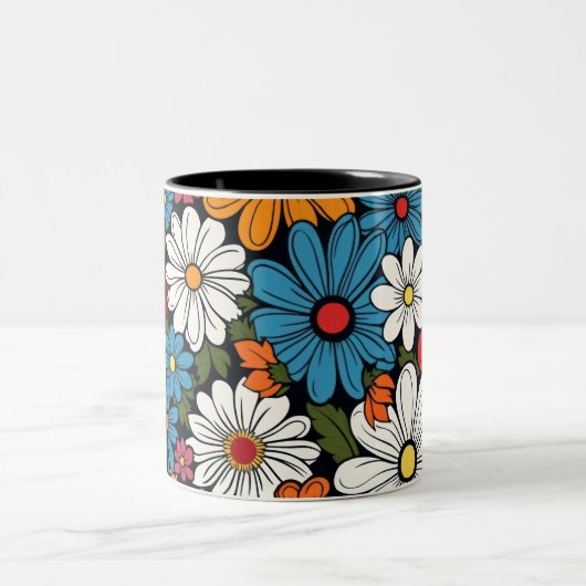 デイジー花柄 ツートーンマグカップ (中央)