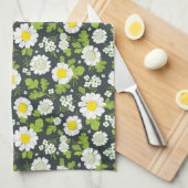 デイジー花模様 キッチンタオル (四つ折り)