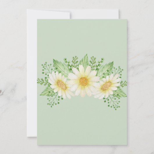 デイジー花水彩結婚式招待状 (裏面)