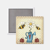 デイジー花磁石 マグネット (正面/裏面)