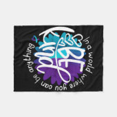 デイジー花種自殺防止認識度 フリースブランケット (正面(横))