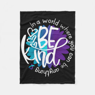 デイジー花種自殺防止認識度 フリースブランケット