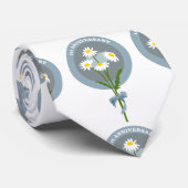 デイジー花結婚1周年/婚約 ネクタイ (ロール)