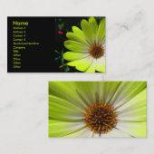 デイジー花蛍光黄色の名刺 名刺 (正面/裏面)