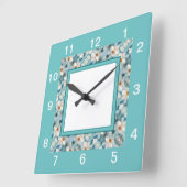 デイジー花 スクエア壁時計 (傾斜)