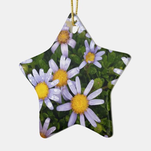 デイジー花、白い黄色の花、自然デイジー セラミックオーナメント (左)