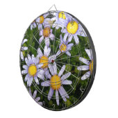 デイジー花、白い黄色の花、自然デイジー ダーツボード (正面右)
