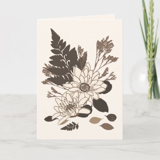 デイジー葉と – クリームに透明。 カード (正面)