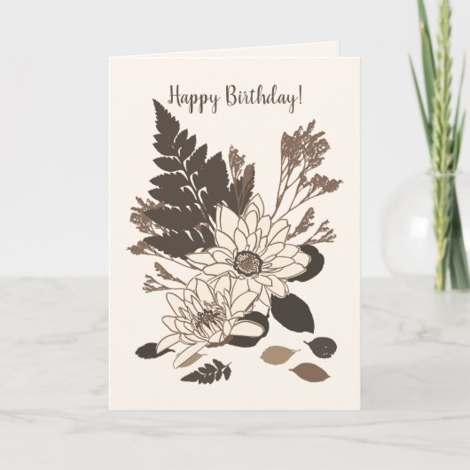 デイジー葉と – クリームに透明。 カード (正面)