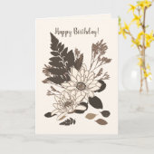 デイジー葉と – クリームに透明。 カード (黄色い花)