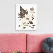 デイジー葉と – クリームに透明。 キャンバスプリント (インサイチュ (リビング))
