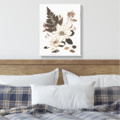 デイジー葉と – クリームに透明。 キャンバスプリント (インサイチュ (寝室))