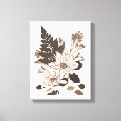 デイジー葉と – クリームに透明。 キャンバスプリント (正面)