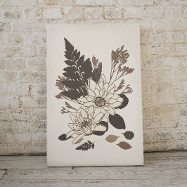 デイジー葉と – クリームに透明。 キャンバスプリント