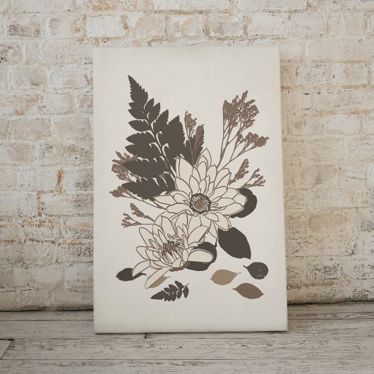 デイジー葉と – クリームに透明。 キャンバスプリント