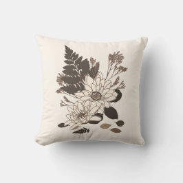 デイジー葉と – クリームに透明。 クッション