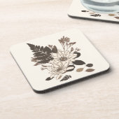 デイジー葉と – クリームに透明。 コースター (左側)