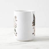 デイジー葉と – クリームに透明。 コーヒーマグカップ (中央)