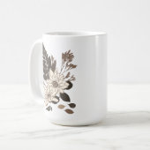 デイジー葉と – クリームに透明。 コーヒーマグカップ (正面左)