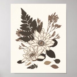 デイジー葉と – クリームに透明。 ポスター