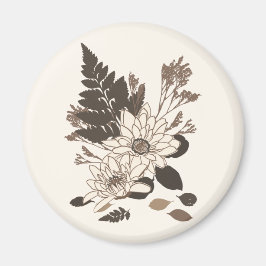 デイジー葉と – クリームに透明。 マグネット