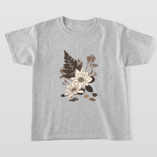 デイジー葉と – クリームに透明。 Tシャツ (レイダウン)