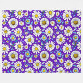 デイジー葉と フリースブランケット (正面(横))