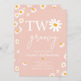 デイジー誕生パーティーBoho 2 Groovy 2nd Birthday 招待状
