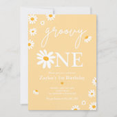デイジー誕生パーティーBoho Groovy 1第1誕生日 招待状 (正面)