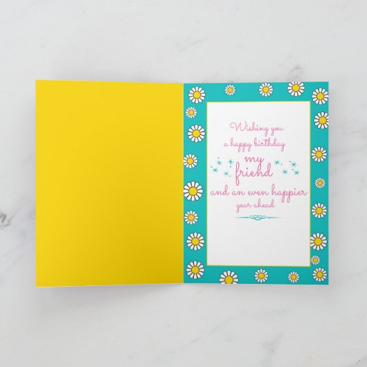 デイジー誕生日グリーティングカード カード (内部)