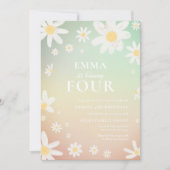 デイジー誕生日パーティーへの招待 招待状 (正面)