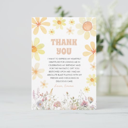 デイジー誕生日パーティーサンキューカード サンキューカード (スタンド正面)