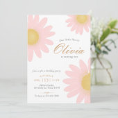 デイジー誕生日パーティーボヘミアンフラワーテーマ（年齢不問） 招待状 (スタンド正面)