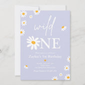 デイジー誕生日パーティーボヘミアンワイルドワン1歳誕生日 招待状 (正面)