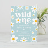 デイジー誕生日パーティーボヘミアンワイルドワン1歳誕生日 招待状 (スタンド正面)