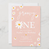 デイジー誕生日パーティーボホグルーヴィワン1歳 招待状 (正面)