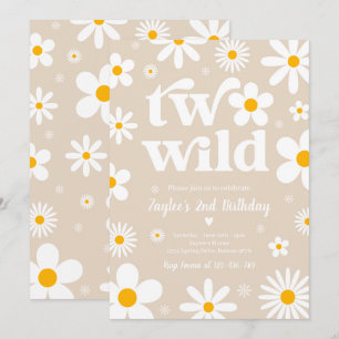 デイジー誕生日パーティーボホバイルワイルドバースデー 招待状