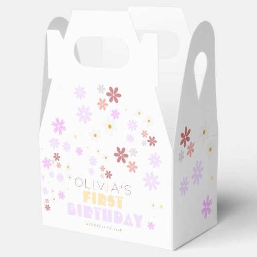 デイジー誕生日パーティー1st誕生日かわいい花 フェイバーボックス (オープン)