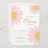 デイジー誕生日パーティーbohoフローラ任意の年齢 招待状 (正面/裏面)