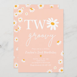 デイジー誕生日パーティーBoho 2グルーヴィー2歳の誕生日 招待状