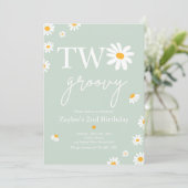 デイジー誕生日パーティーBoho 2グルーヴィー2歳の誕生日 招待状 (スタンド正面)