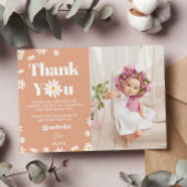 デイジー誕生日フォトサンキューカード サンキューカード