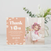 デイジー誕生日フォトサンキューカード サンキューカード (スタンド正面)