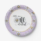 デイジー誕生日プレート – リトル恋しく思ワンダーフル – プール ペーパープレート (正面)