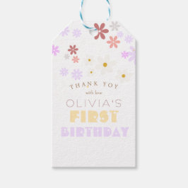 デイジー誕生日会かわいい花1歳の誕生日 ギフトタグ