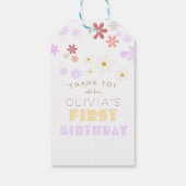 デイジー誕生日会かわいい花1歳の誕生日 ギフトタグ (裏面)