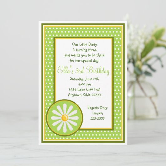 デイジー誕生日招待状 招待状 (スタンド正面)