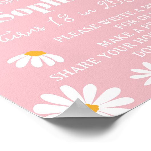 デイジー誕生日時間カプセル標識 ポスター (角)